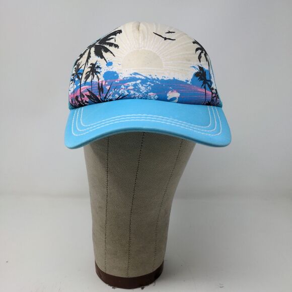 Del Sol Snapback Mesh Back Hat Blue Sunset Logo 100% Polyester - Picture 2 of 11